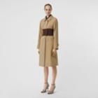 Burberry Burberry Corset-belt Cotton Gabardine Car Coat, Size: 02, Yellow