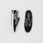 Burberry Burberry Lace And Leather Sneakers, Size: 37, Black
