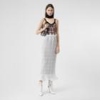 Burberry Burberry Ruffle Detail Chiffon Pliss Skirt, Size: 06, White