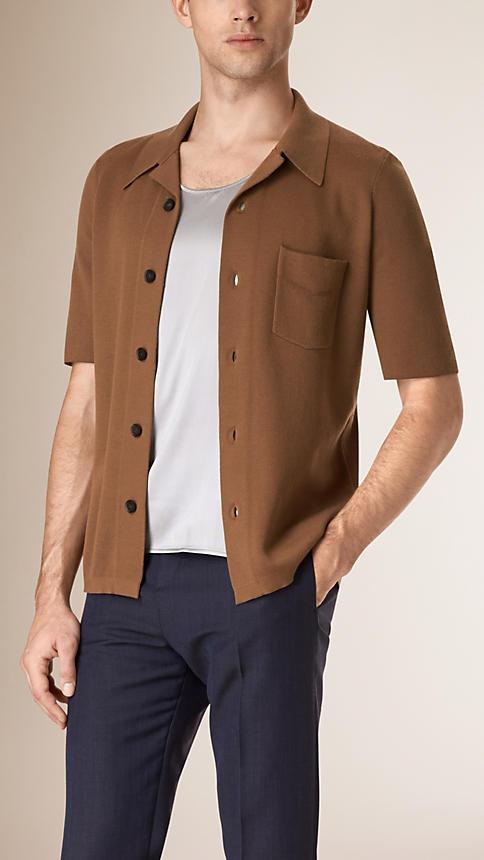 Burberry Prorsum Short-sleeved Stretch Cashmere Cardigan