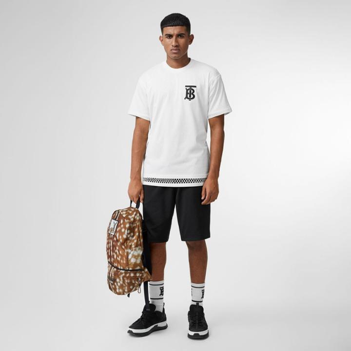Burberry Burberry Monogram Motif Cotton Oversized T-shirt, White