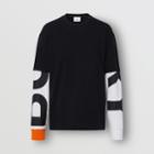 Burberry Burberry Logo Print Sleeve Cotton T-shirt, Size: M, Black