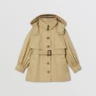 Burberry Burberry Childrens Detachable Hood Cotton Twill Trench Coat, Size: 12y, Yellow