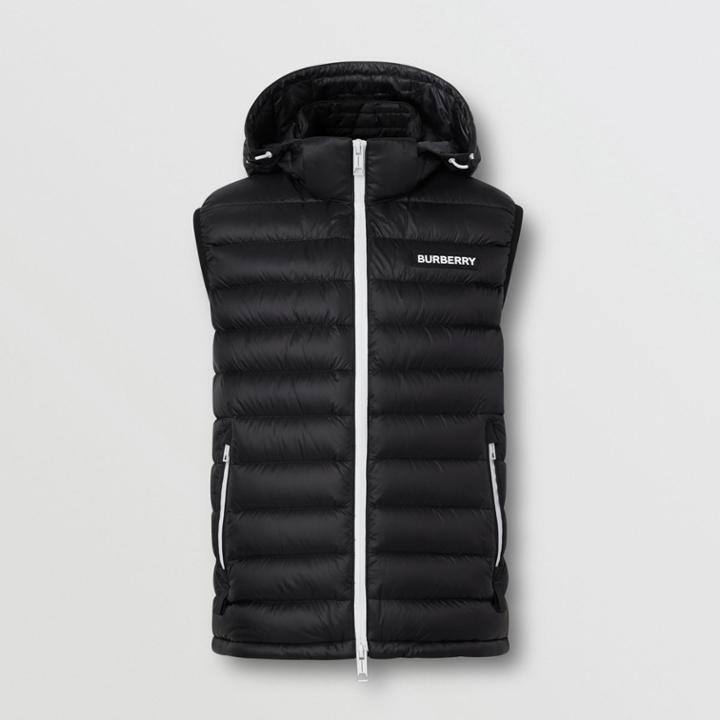Burberry Burberry Detachable Hood Logo Appliqu Puffer Gilet, Black