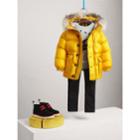 Burberry Burberry Detachable Fur Trim Hooded Down-filled Puffer Coat, Size: 6y, Yellow