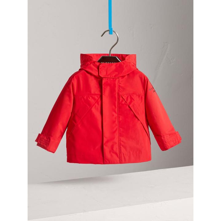 Burberry Burberry Shape Memory Taffeta Hooded Jacket, Size: 2y, Orange
