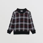 Burberry Burberry Childrens Check Merino Wool Jacquard Sweater, Size: 14y, Black