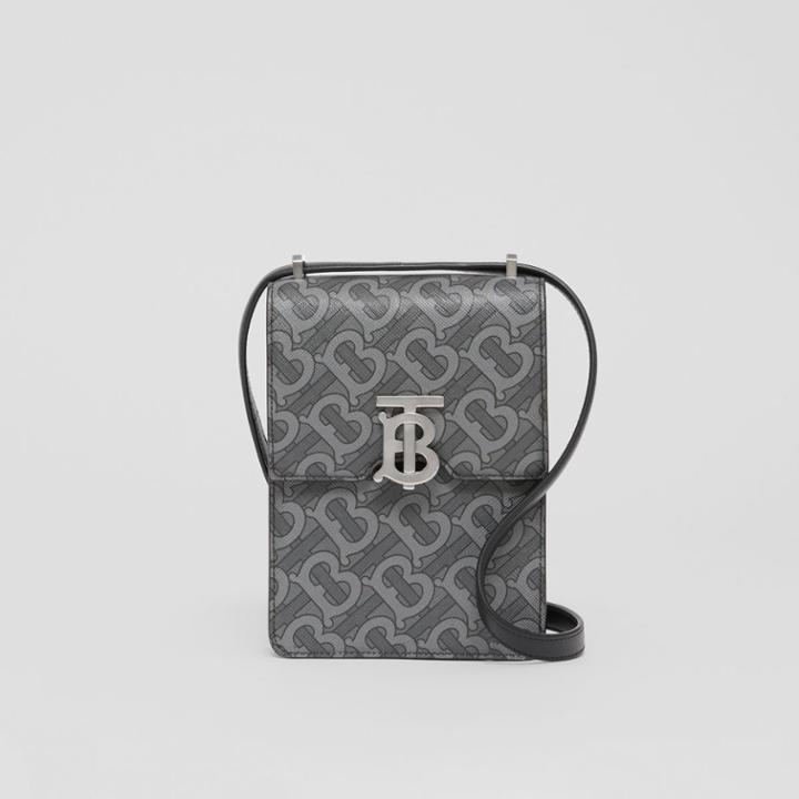 Burberry Burberry Monogram Print E-canvas Robin Bag, Grey