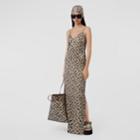Burberry Burberry Monogram Print Silk Satin Slip Dress, Size: 02, Beige