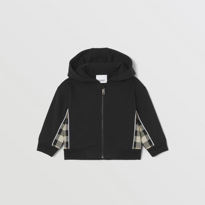 Burberry Burberry Childrens Check Panel Cotton Hooded Top, Size: 12m
