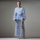 Burberry Burberry Puff-sleeve Embroidered Tulle Dress, Size: 06, Blue