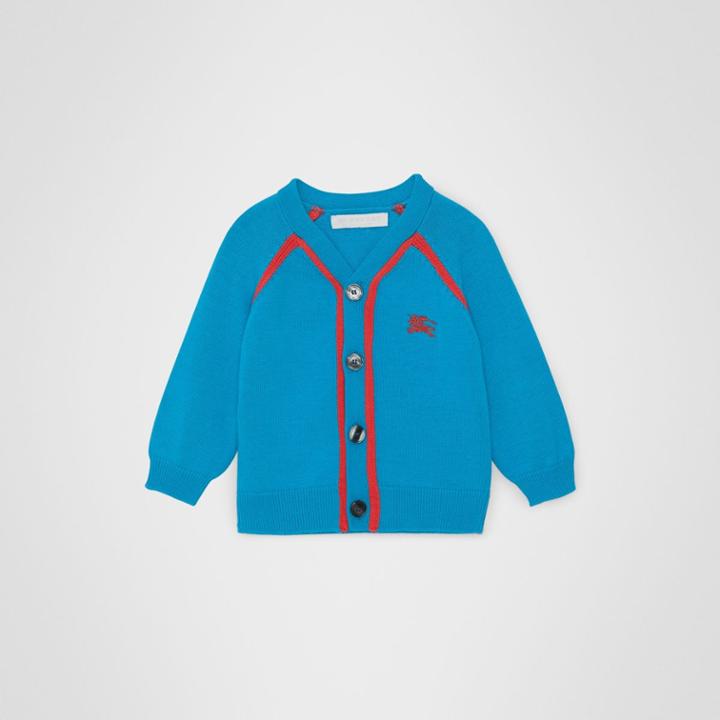 Burberry Burberry Childrens Two-tone Cotton Knit Cardigan, Size: 2y, Blue