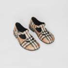 Burberry Burberry Childrens Vintage Check Leather Mary Jane Shoes, Size: 27, Beige