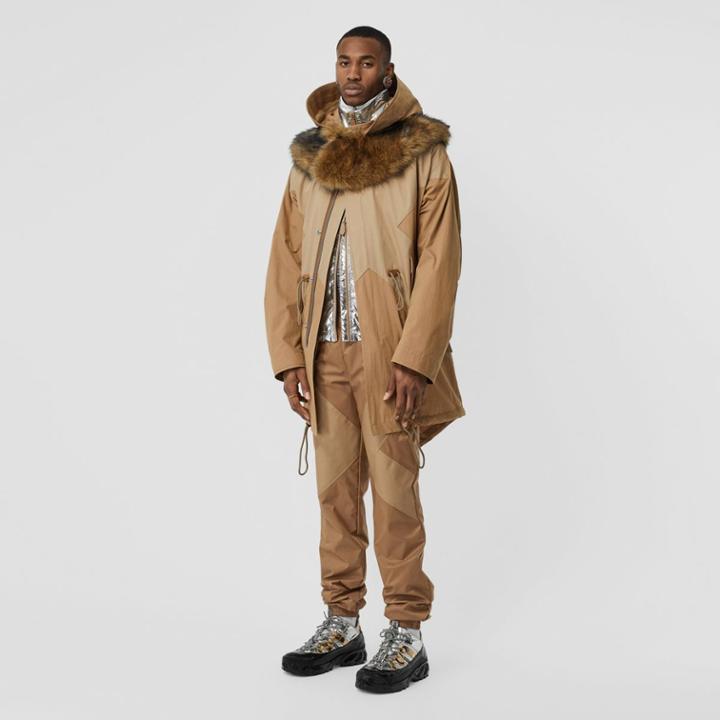 Burberry Burberry Detachable Hood Cotton Blend Parka, Size: 40