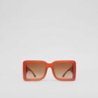 Burberry Burberry B Motif Square Frame Sunglasses, Orange