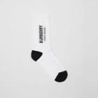 Burberry Burberry Logo Intarsia Cotton Blend Socks, Size: M, White