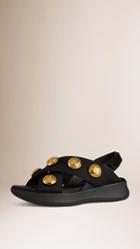 Burberry Prorsum Button-embellished Sport Sandals