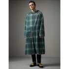Burberry Burberry Tartan Soft-touch Plastic Hooded Car Coat, Size: 38, Blue