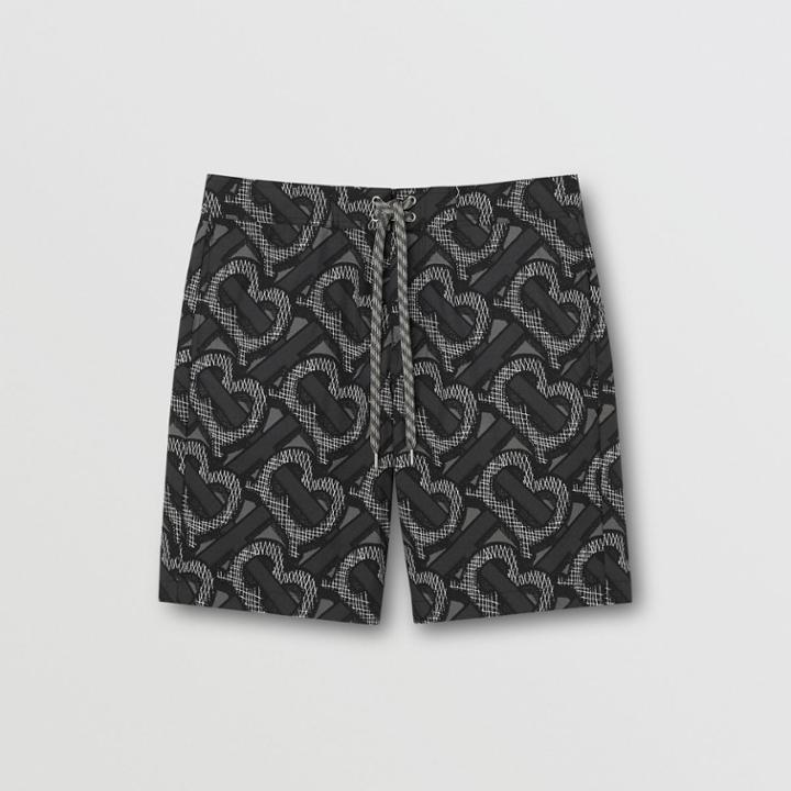 Burberry Burberry Monogram Print Swim Shorts, Grey