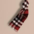 Burberry Burberry The Large Classic Cashmere Scarf In Check, Red