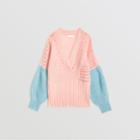 Burberry Burberry Childrens Contrast Knit Mohair Wool Blend Sweater, Size: 14y, Pink