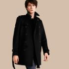 Burberry Burberry Wool Cashmere Trench Coat, Size: 38, Black
