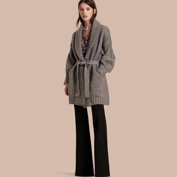 Burberry Wool Cashmere Wrap Cardigan Coat