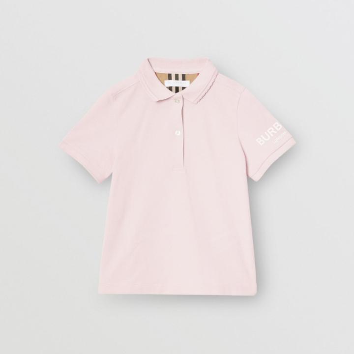 Burberry Burberry Childrens Logo Print Cotton Piqu Polo Shirt, Size: 14y, Pink