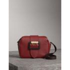 Burberry Burberry The Small Buckle Crossbody Bag In Two-tone Leather, Red