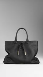 Burberry Burberry Bow Detail Deerskin Tote Bag, Black
