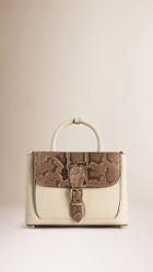 Burberry The Small Saddle Bag In Smooth Leather And Python