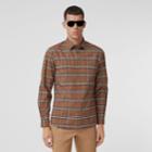 Burberry Burberry Small Scale Check Stretch Cotton Shirt, Brown