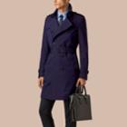 Burberry Burberry The Chelsea Cotton Gabardine Trench Coat, Size: 40, Blue