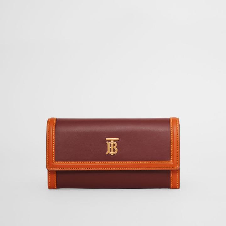 Burberry Burberry Monogram Motif Two-tone Leather Continental Wallet