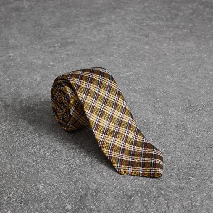 Burberry Burberry Slim Cut Check Silk Jacquard Tie