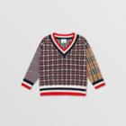 Burberry Burberry Childrens Patchwork Check Merino Wool Sweater, Size: 14y