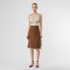 Burberry Burberry Double Zip Lambskin Skirt, Size: 00, Brown