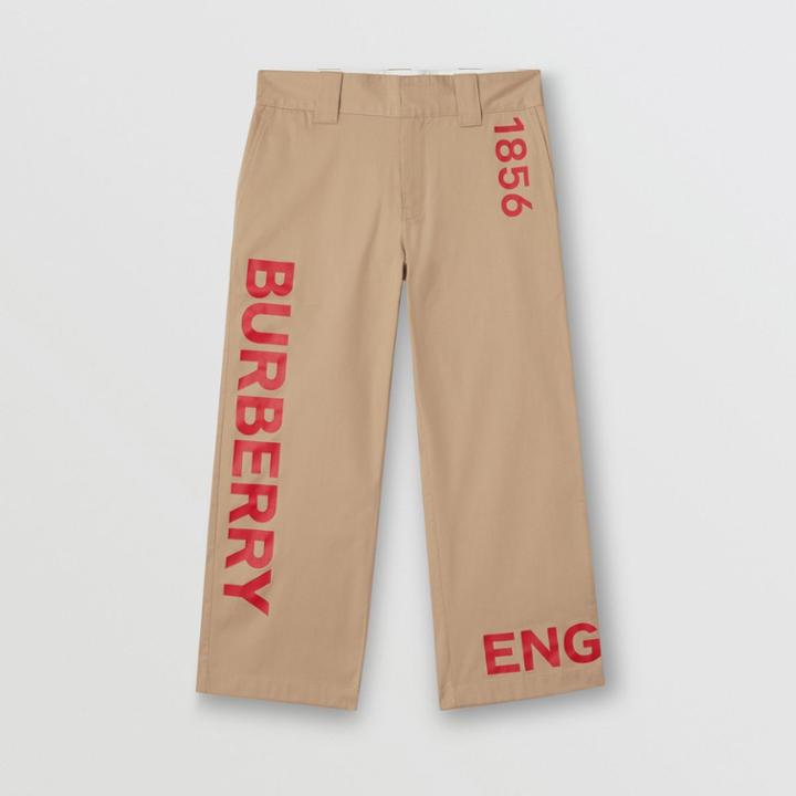 Burberry Burberry Childrens Horseferry Print Cotton Twill Trousers, Size: 10y, Yellow