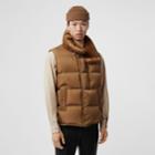 Burberry Burberry Velvet Trim Down-filled Nylon Puffer Gilet, Brown