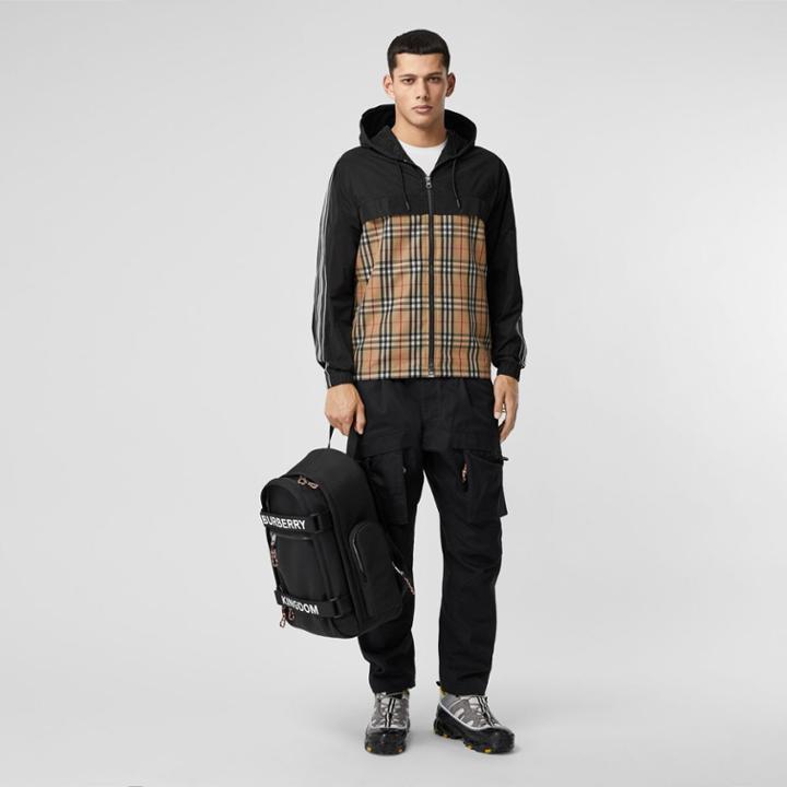 Burberry Burberry Check Panel Shape-memory Taffeta Hooded Jacket, Size: Xxs, Beige