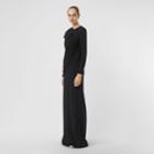 Burberry Burberry Cape-sleeve Stretch Jersey Gown, Size: 02, Black