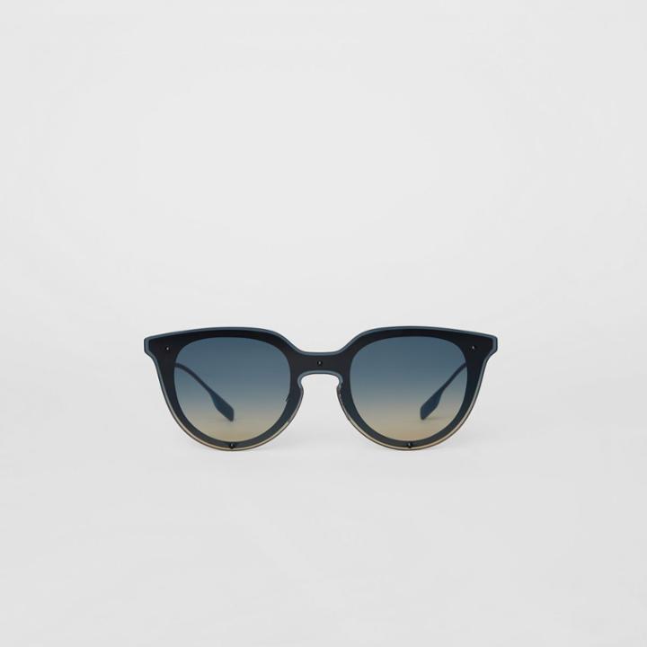 Burberry Burberry Keyhole Round Frame Shield Sunglasses, Blue