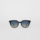 Burberry Burberry Keyhole Round Frame Shield Sunglasses, Blue