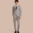 Burberry Burberry Slim Fit Prince Of Wales Check Wool Half-canvas Suit, Size: 48r, Grey