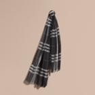 Burberry Burberry Lightweight Check Wool And Silk Scarf, Black