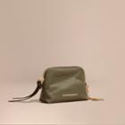Burberry Burberry Small Zip-top Technical Nylon Pouch, Green
