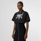 Burberry Burberry Short-sleeve Union Jack Print Cotton Shirt, Size: 02, Black