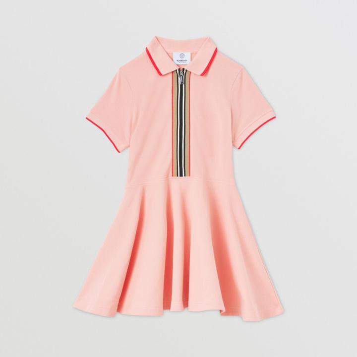 Burberry Burberry Childrens Icon Stripe Trim Cotton Piqu Polo Shirt Dress, Size: 10y