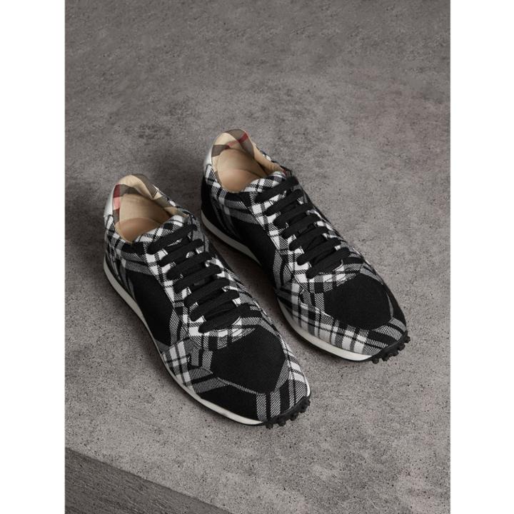 Burberry Burberry Tartan Wool Trainers, Size: 42