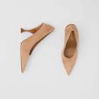 Burberry Burberry Suede Point-toe Pumps, Size: 38, Beige